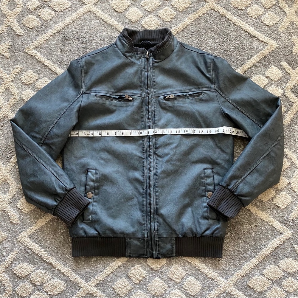 XRAY Jeans Gray Faux Leather Sherpa Lined Jacket - Picture 9 of 9